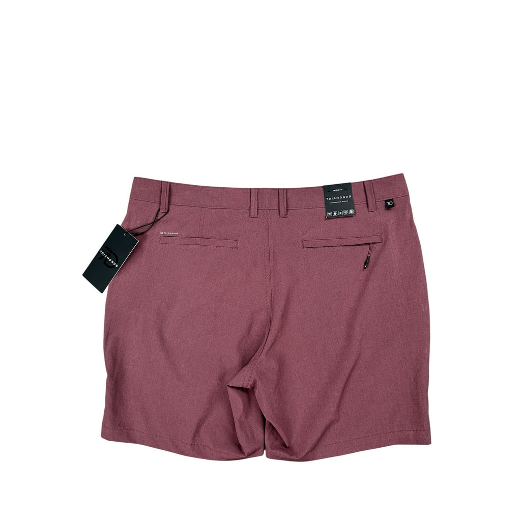 7 Diamonds Dynamic 7-Inch Hybrid Performance Shorts in Maroon — Size 36