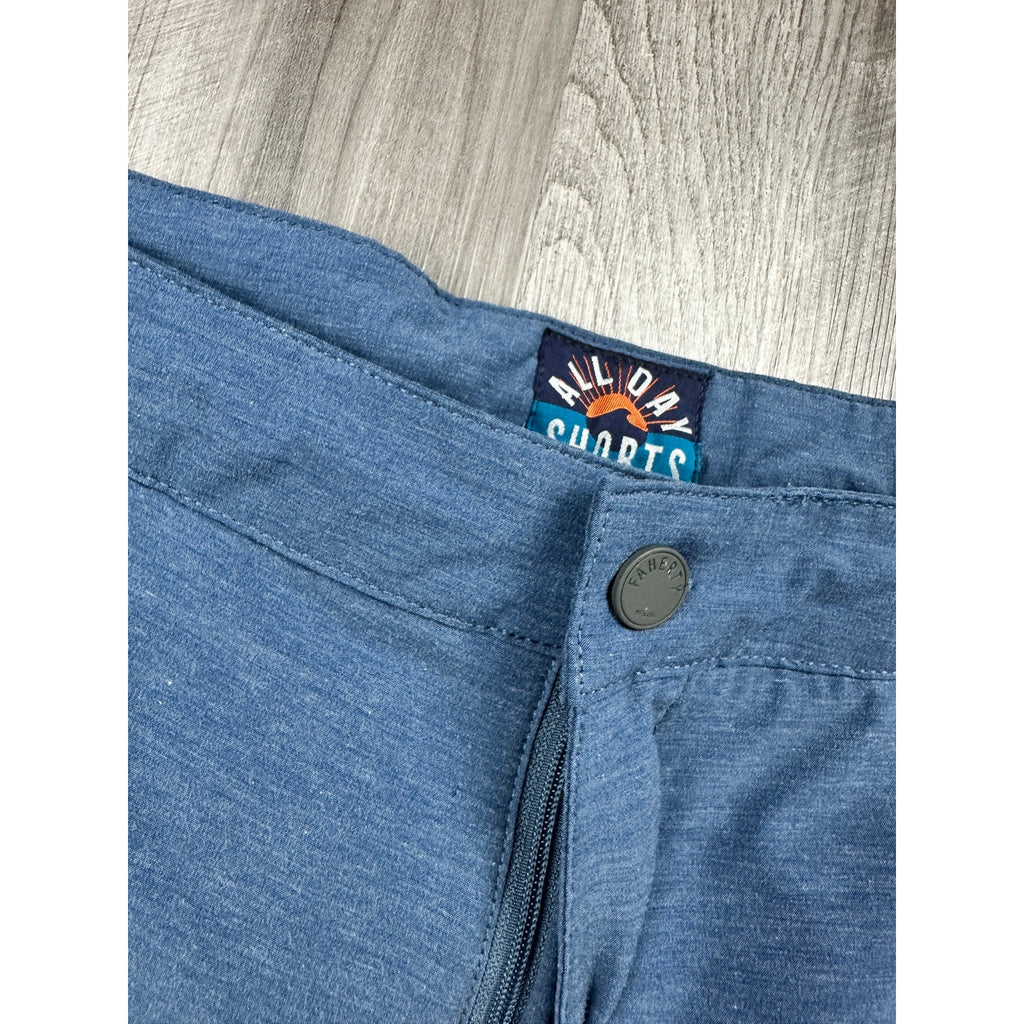 Faherty All Day Hybrid Drawstring Shorts in Navy — Size 38 // Preowned