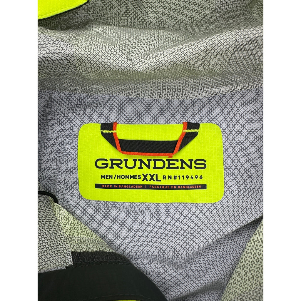 Grundens Trident Ripstop Hooded Jacket in High Visibility Yellow — Size 2XL