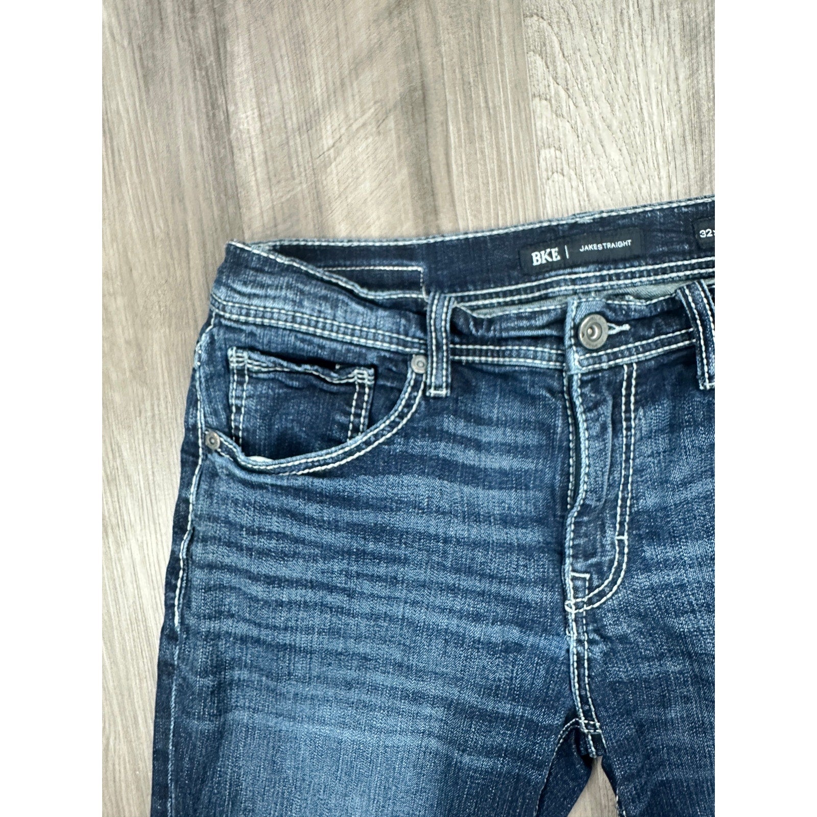 BKE Jake Stretch Straight Litt Jeans in Blue — Size 32x32 // Preowned