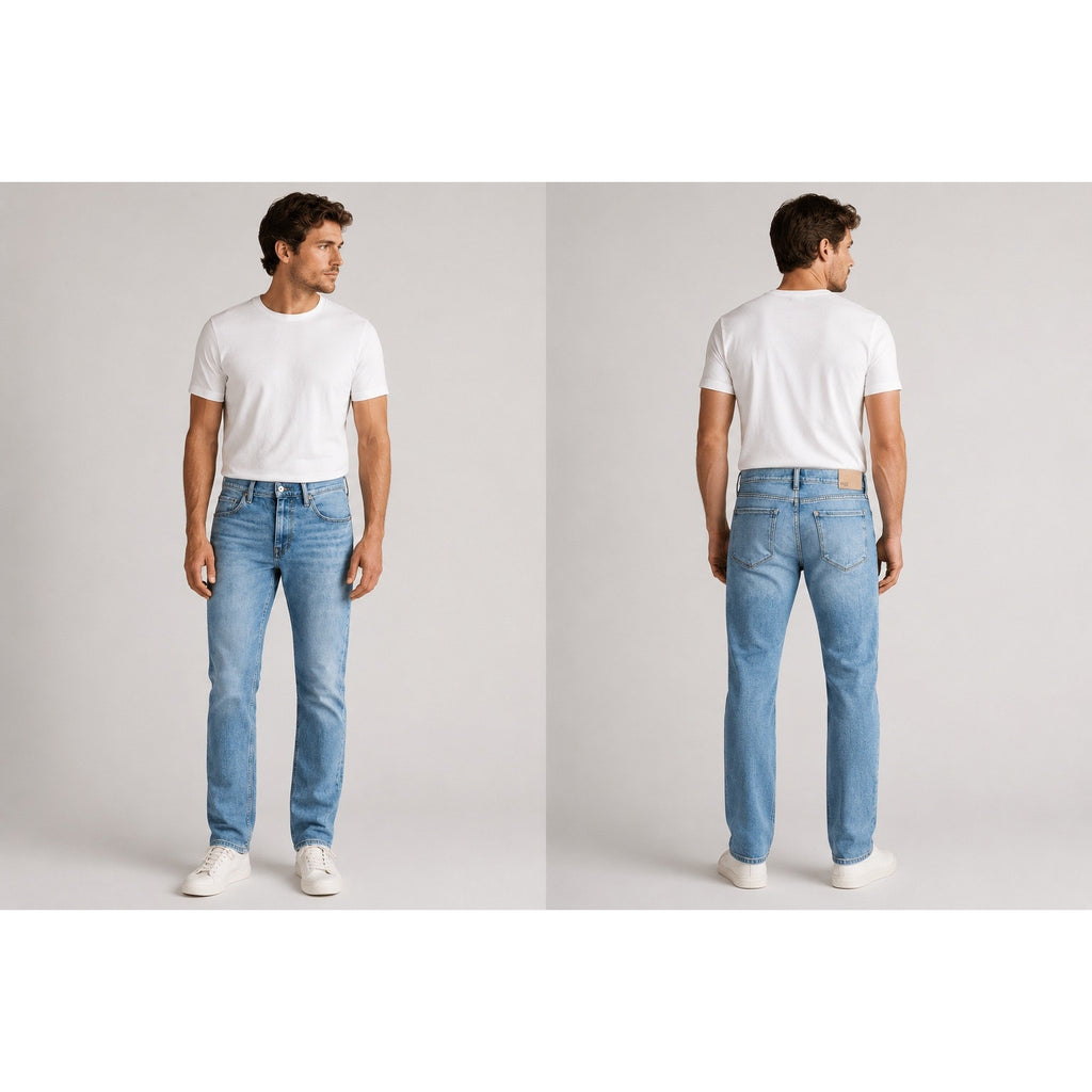 Paige Transcend Vintage Federal Nielson Slim Straight Jean in Nielson Blue — Size 29