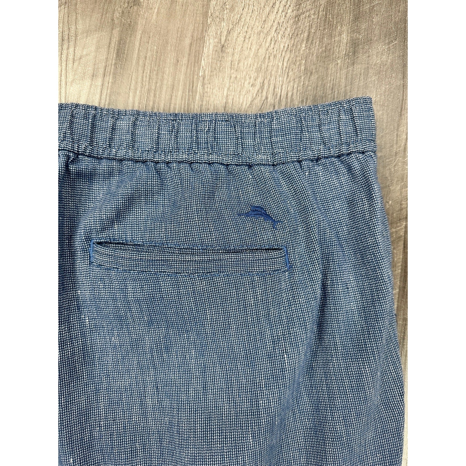 Tommy Bahama Coastline Linen Cotton Elastic Waist Shorts in Coastline Blue — Size 2XLT