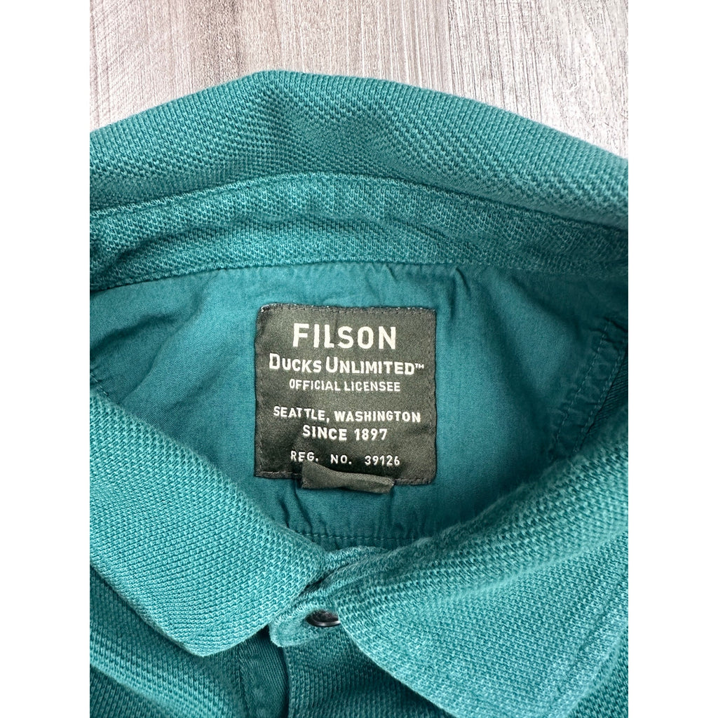 Filson x Ducks Unlimited Salt Marsh Mesh Knit Polo in Salt Marsh Green — Size Small // Preowned