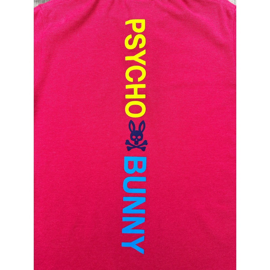 Psycho Bunny Back Graphic Pique Pima Cotton Polo in Pink — Size 6 (US Large) // Preowned
