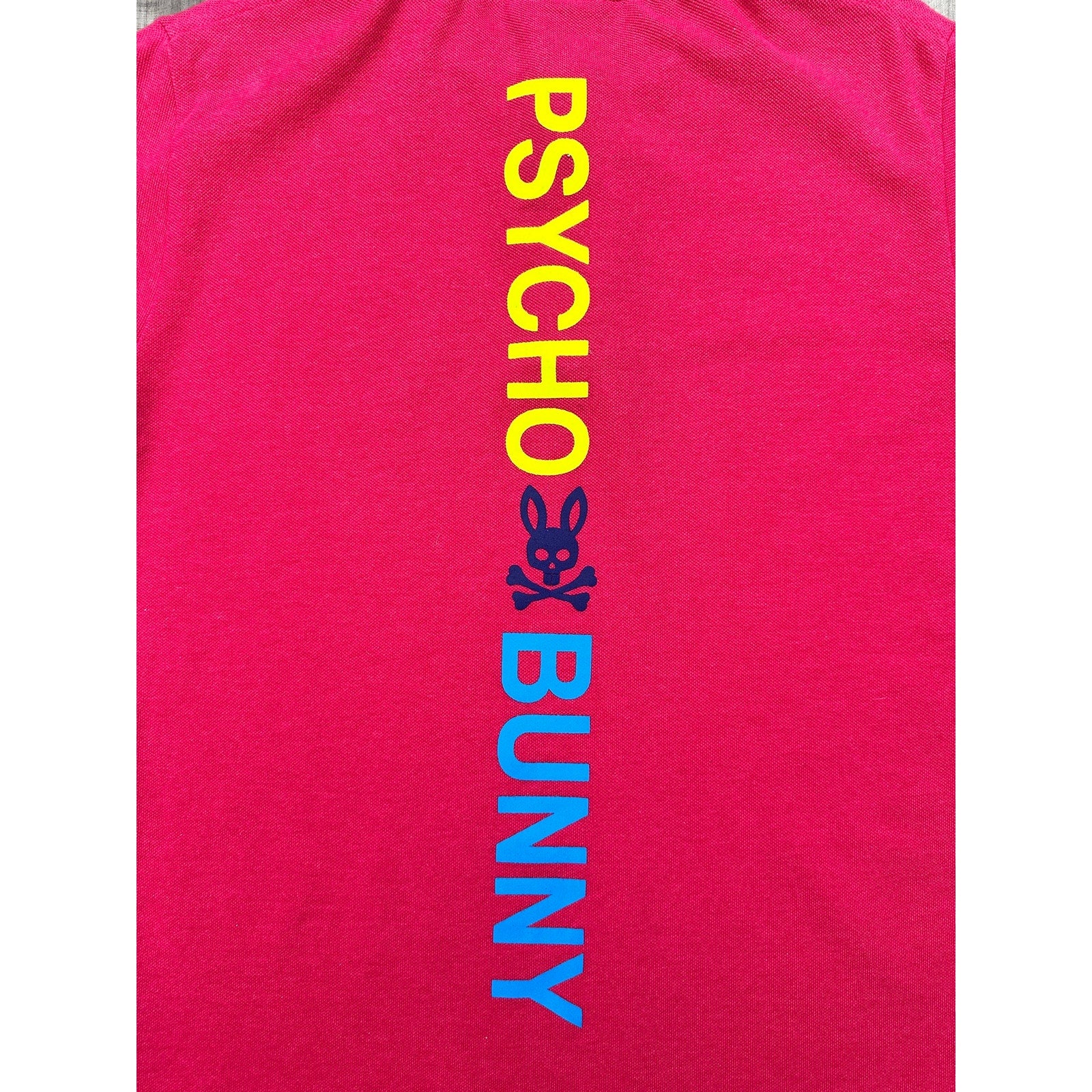 Psycho Bunny Back Graphic Pique Pima Cotton Polo in Pink — Size 6 (US Large) // Preowned