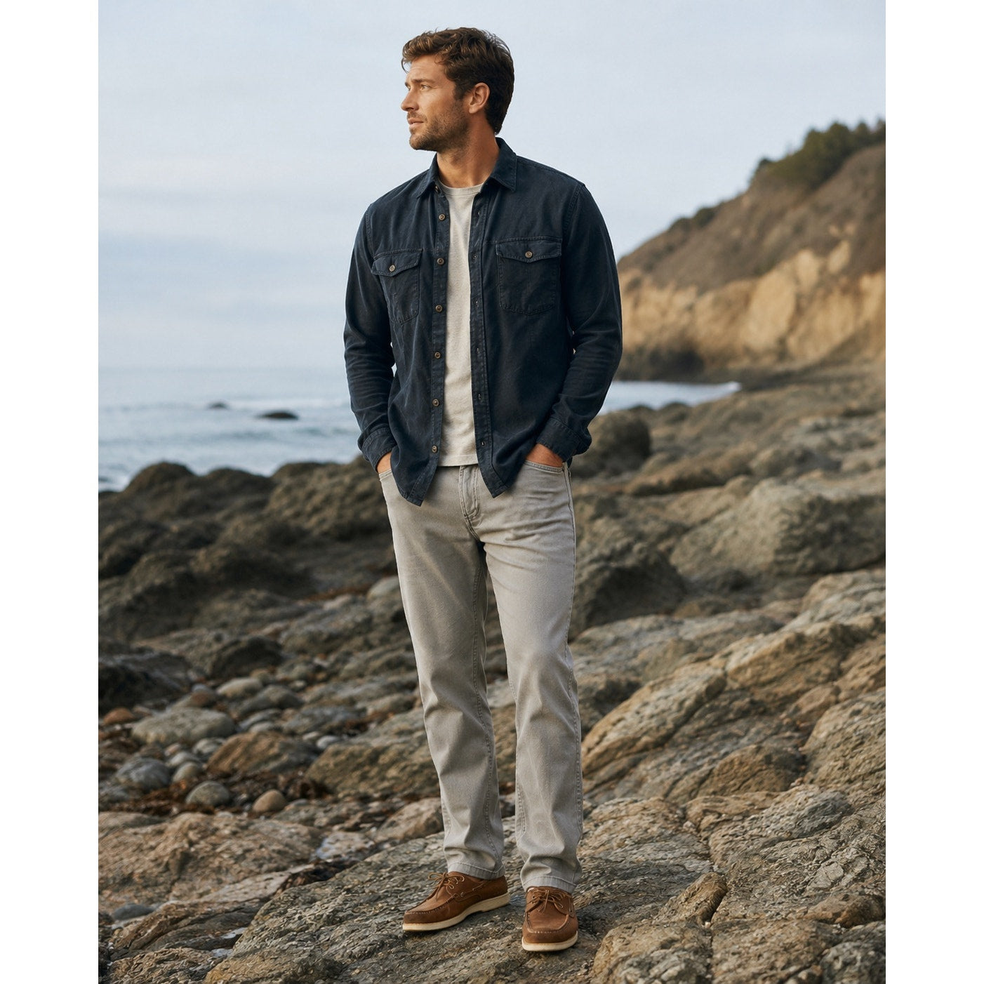 Faherty Comfort Twill 5 Pocket Pants in Rugged Gray — Size 31 // Preowned