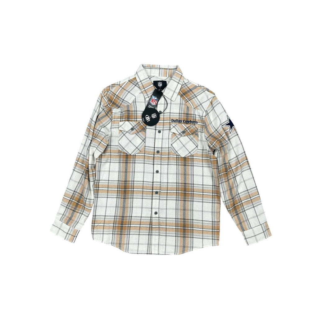 Fanatics NFL x Darius Rucker Dallas Cowboys Flannel Plaid Long Sleeve Button Down Shirt — Size Small