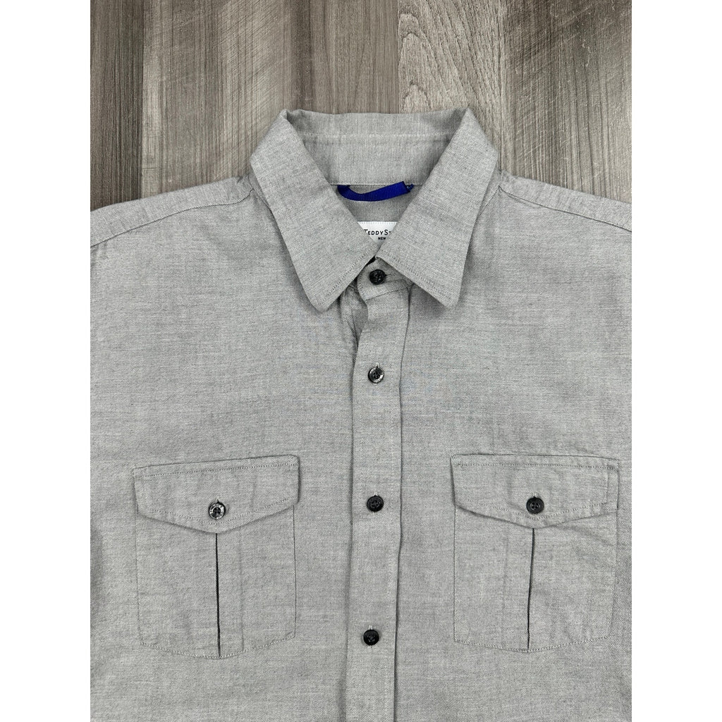 Teddy Stratford Two Pocket Organic Long Sleeve Shirt in Gray — Size 1 (US Small) // Preowned