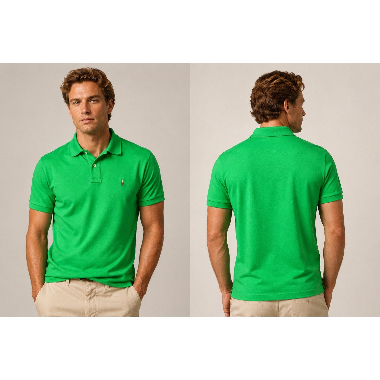 Polo Ralph Lauren Pima Soft Touch Interlock Polo in Light Bright Green — Size Medium // Preowned
