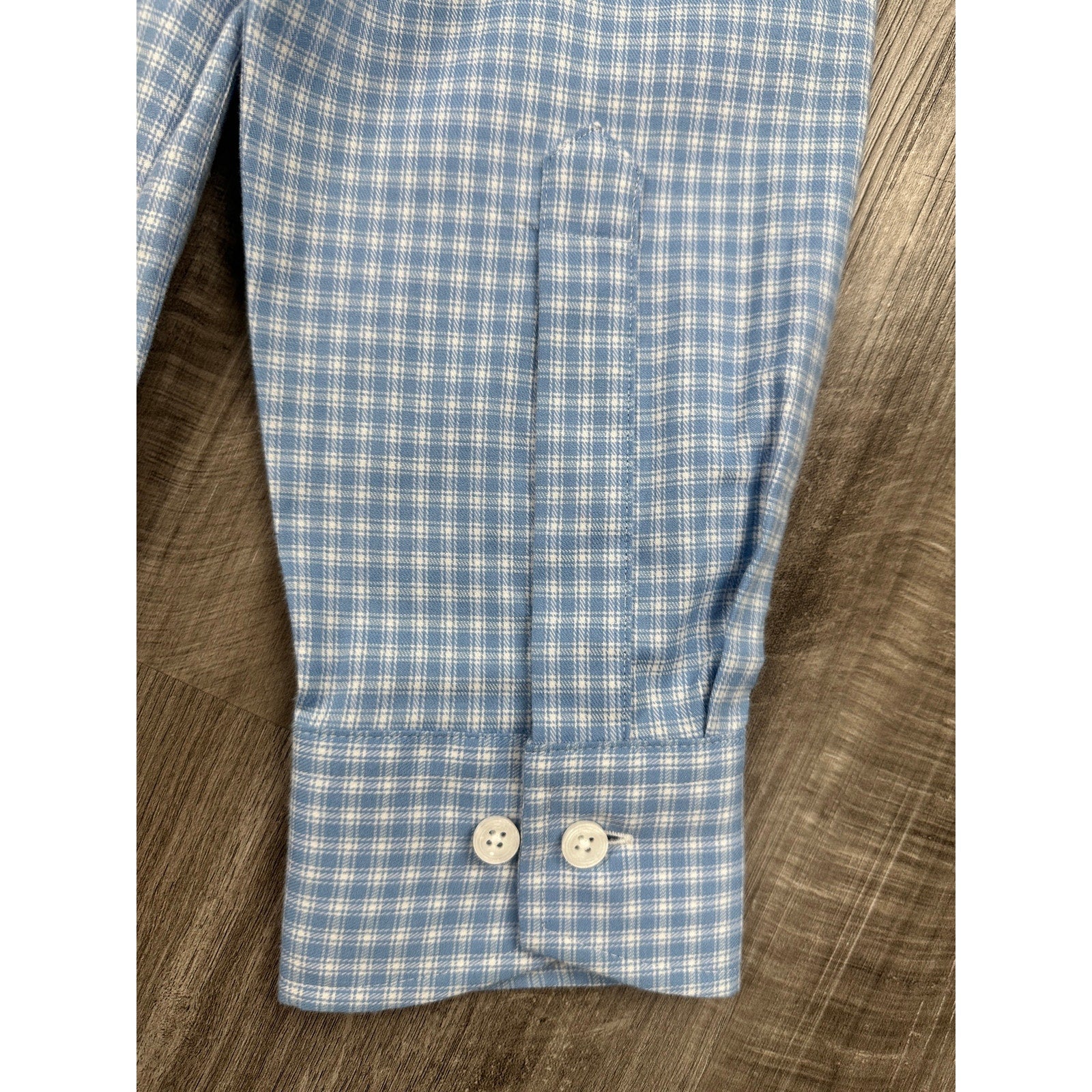 Holderness & Bourne The McColl Signature Fit Plaid Long Sleeve Shirt in Bedford Blue — Size Large