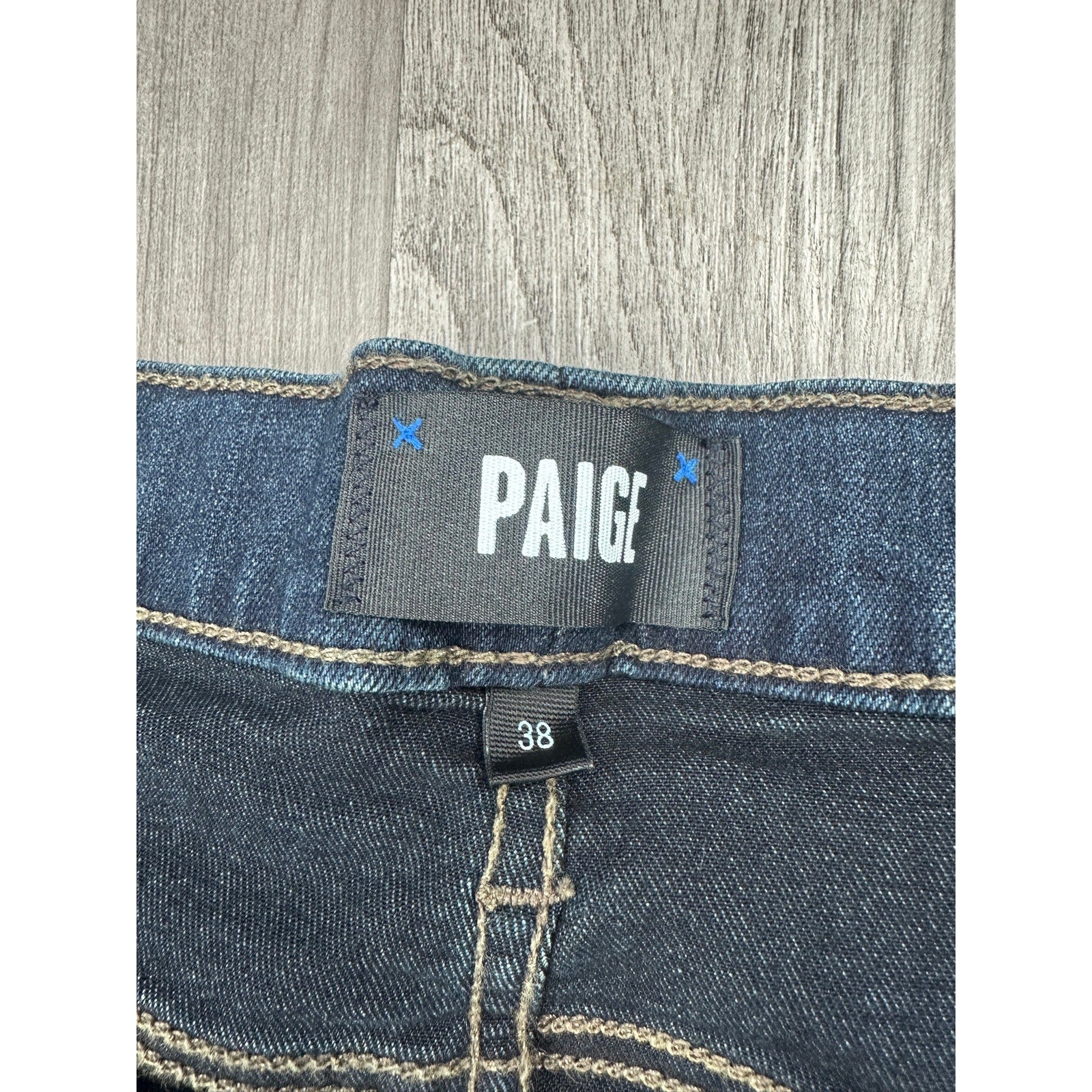 Paige Federal Slim Straight Jeans in Cellar Blue — Size 38 // Preowned