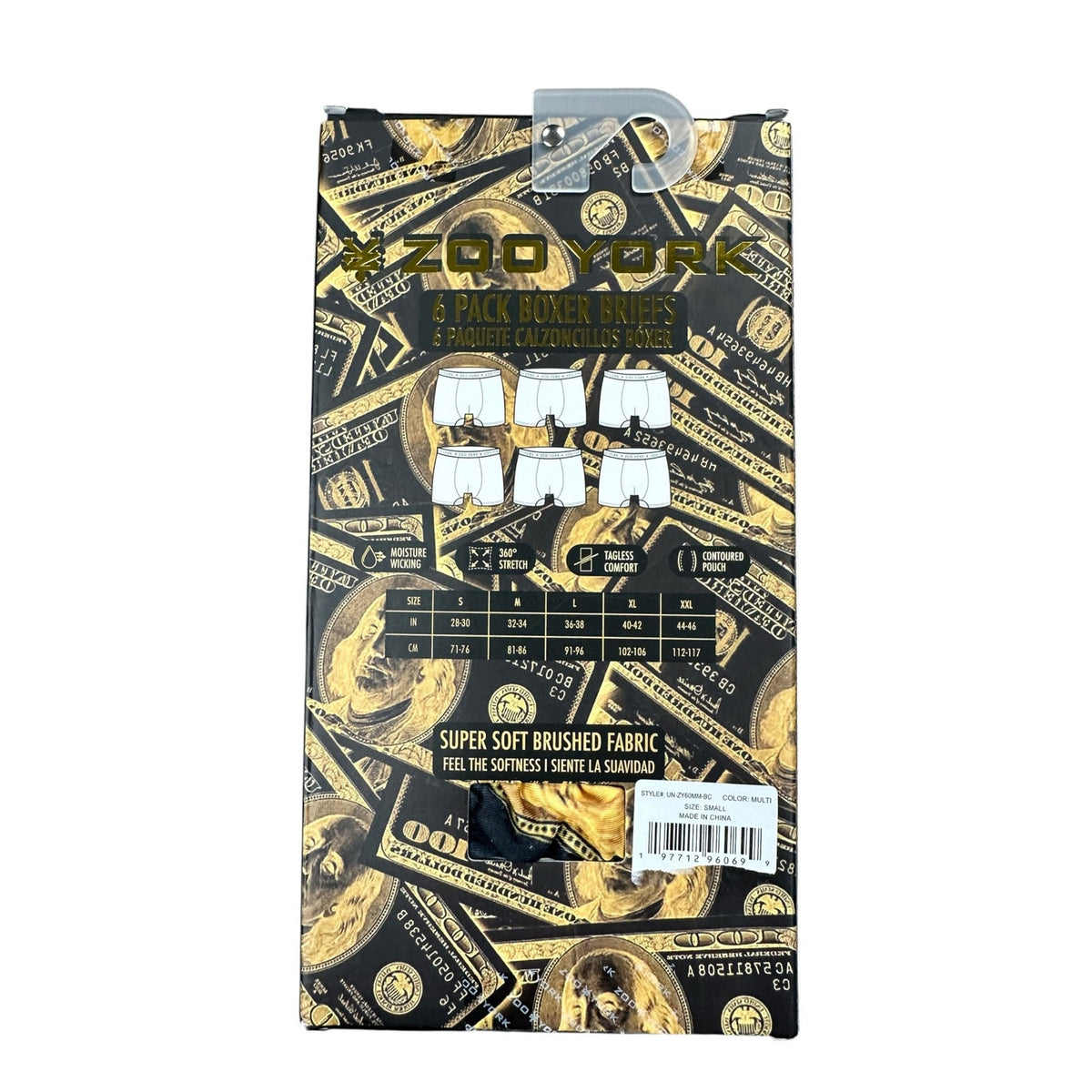 Zoo York Super Soft Brushed Performance Boxer Briefs - 6 Pack — Size Medium