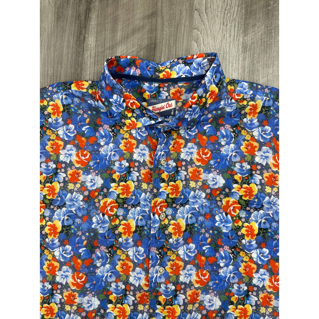 Johnnie-O Barren Hangin' Out Hawaiian Floral Short Sleeve Shirt in Oceanside — Size XL // Preowned