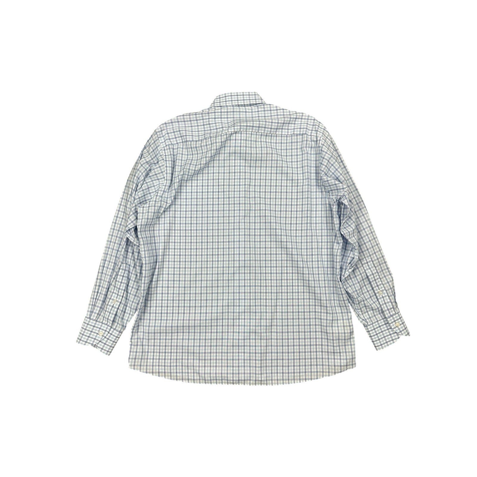 Proper Cloth Irving Blue End on End Check Long Sleeve Shirt in Blue, White — Size Medium // Preowned