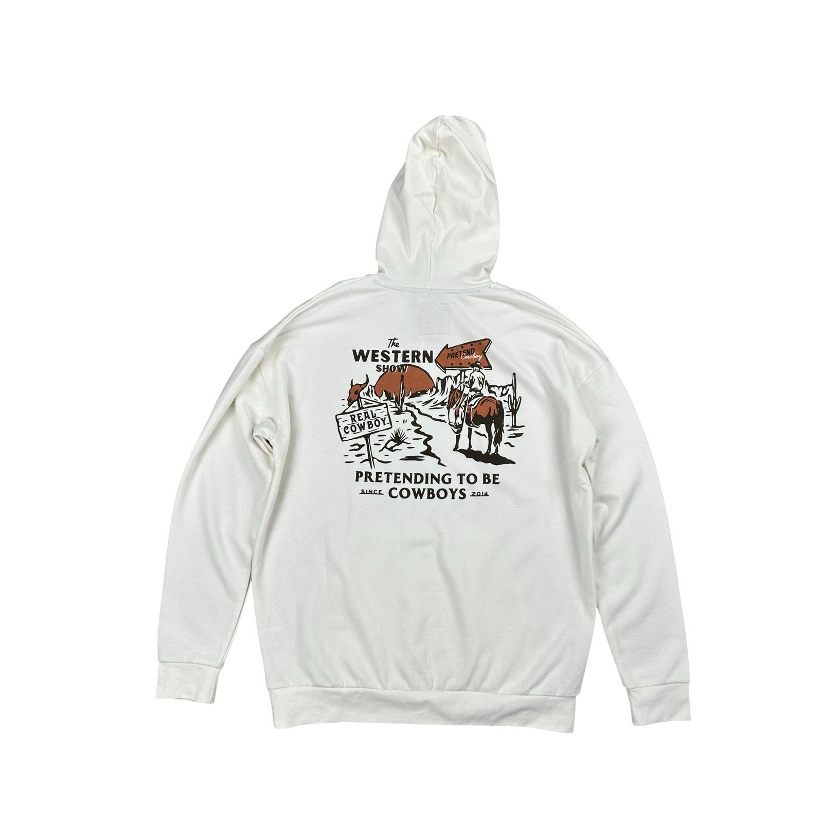 Sendero Provisions The Western Show Pretending to Be Cowboys Hoodie in Vintage White — Size Small // Preowned