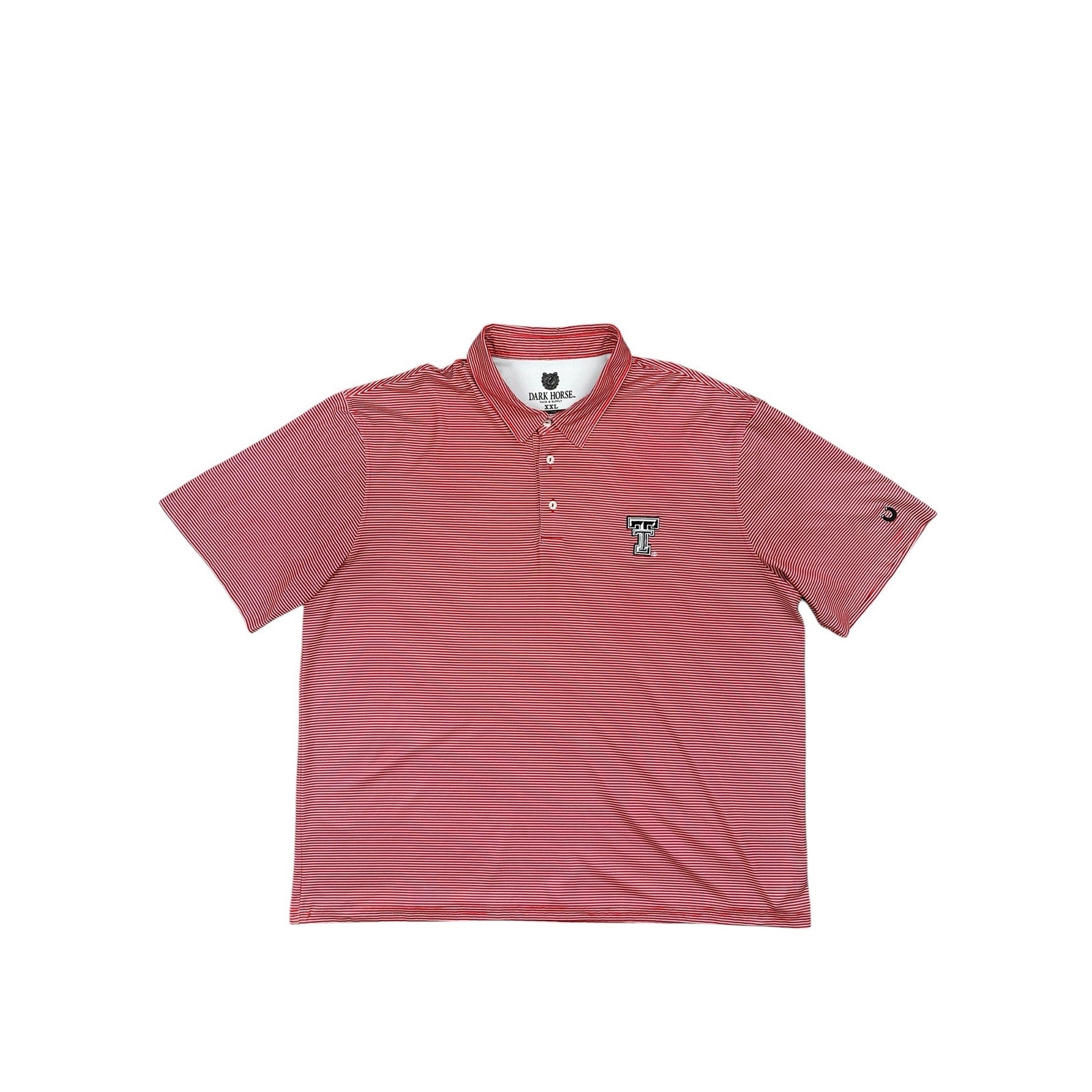 Dark Horse Tack & Supply Texas Tech Red Raiders Striped Golf Polo in Red, White — Size 2XL // Preowned