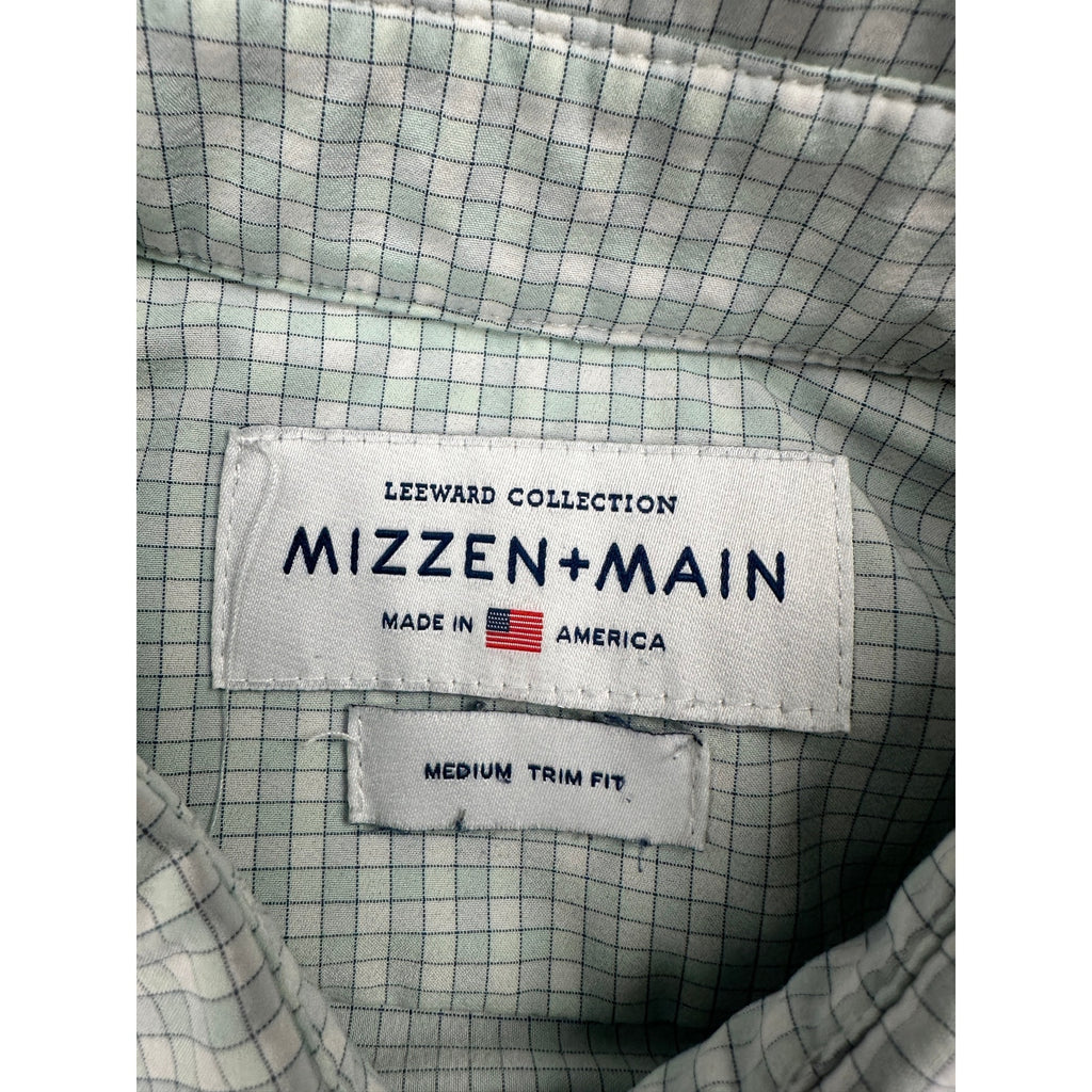 Mizzen+Main Leeward Collection Performance Plaid Trim Fit Long Sleeve Shirt — Size Medium // Preowned