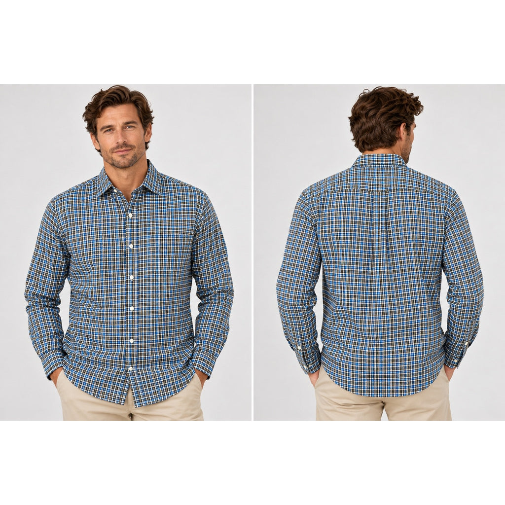 Peter Millar Crown Soft Plaid Classic Fit Long Sleeve Button Down Shirt — Size Medium // Preowned