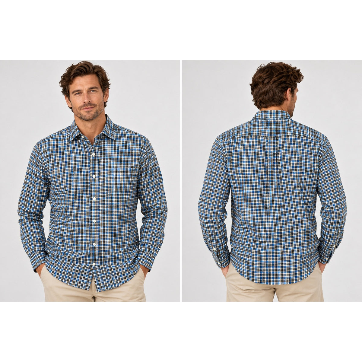 Peter Millar Crown Soft Plaid Classic Fit Long Sleeve Button Down Shirt — Size Medium // Preowned
