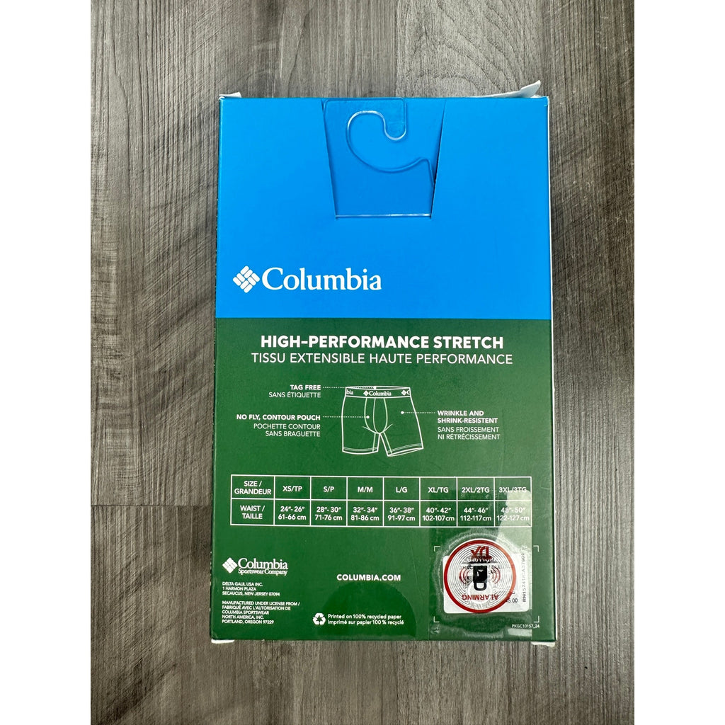 Columbia High Performance Stretch Boxer Briefs 4-Pack — Size Small