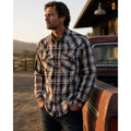 FiveBrother Heavyweight 9oz Western Pearl Snap Flannel Long Sleeve Shirt in White, Gray, Navy, Red — Size Large Tall // Preowned