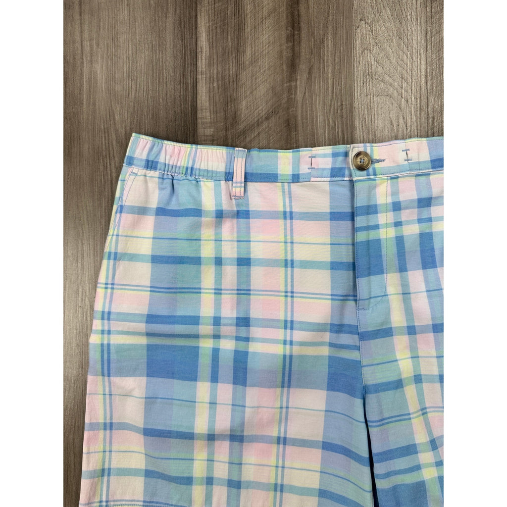 Chubbies Performance Everywhere 6-Inch Hybrid Drawstring Shorts in Light Blue Pink Yellow and White — Size 2XL // Preowned