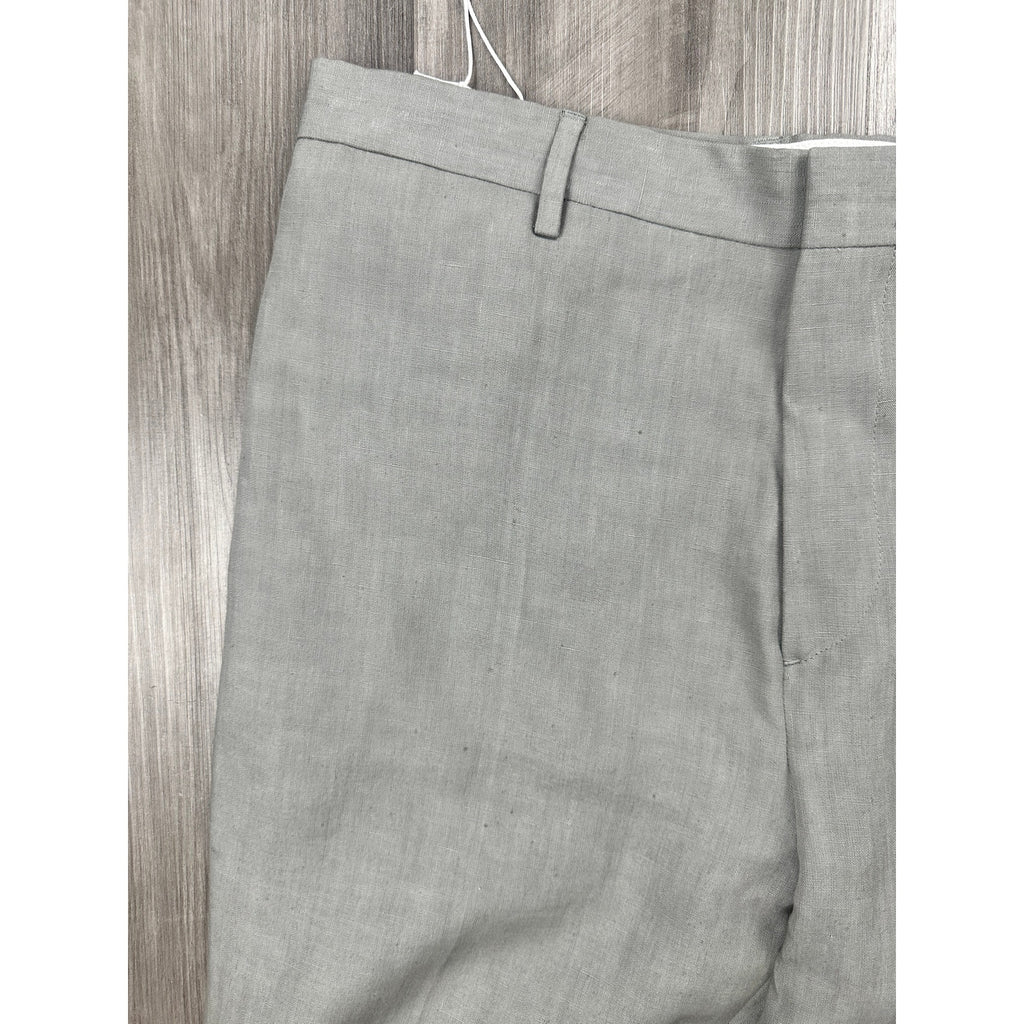 COS Linen Tailored Fit Trousers in Light Grey Melange — Size 32R