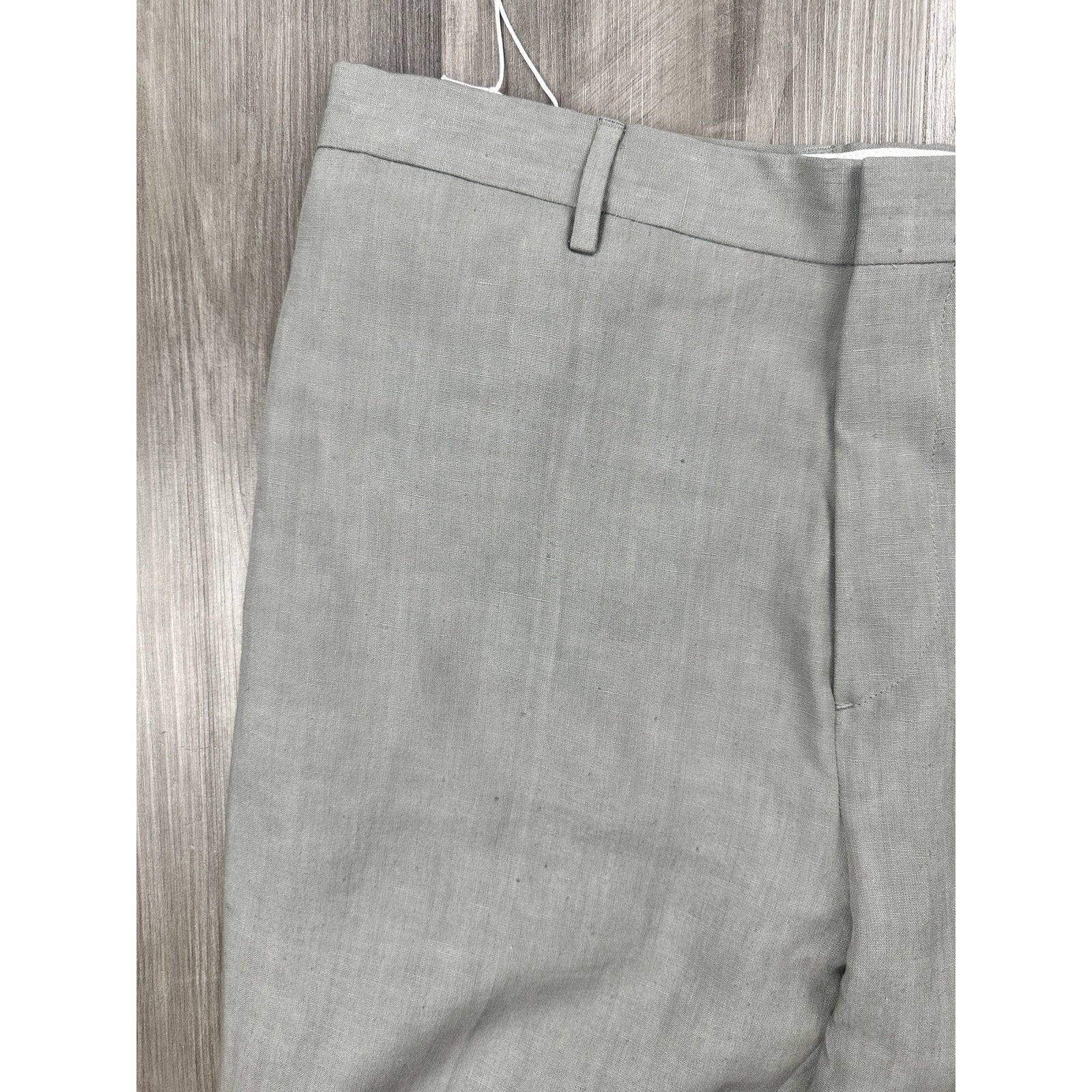 COS Linen Tailored Fit Trousers in Light Grey Melange — Size 32R