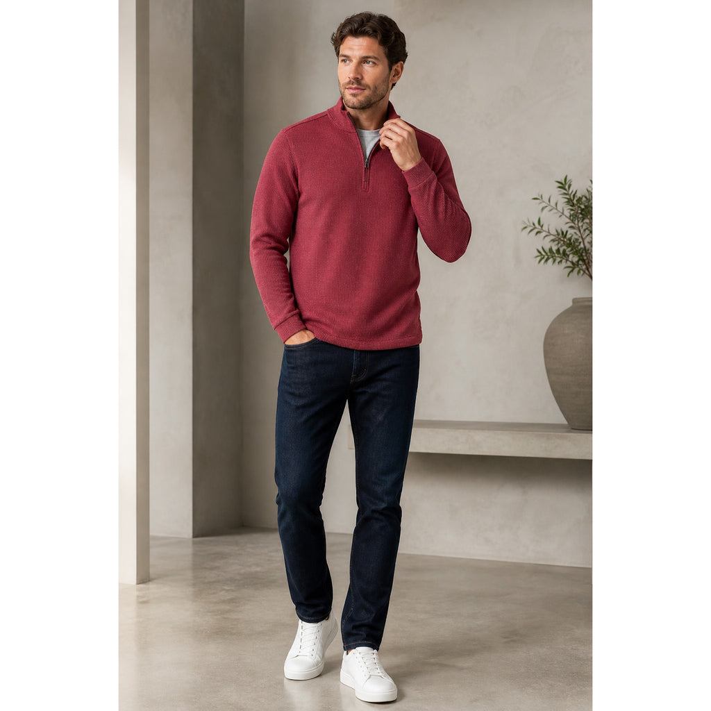 Robert Graham Shelton Top Knit Quarter Zip Pullover - Medium