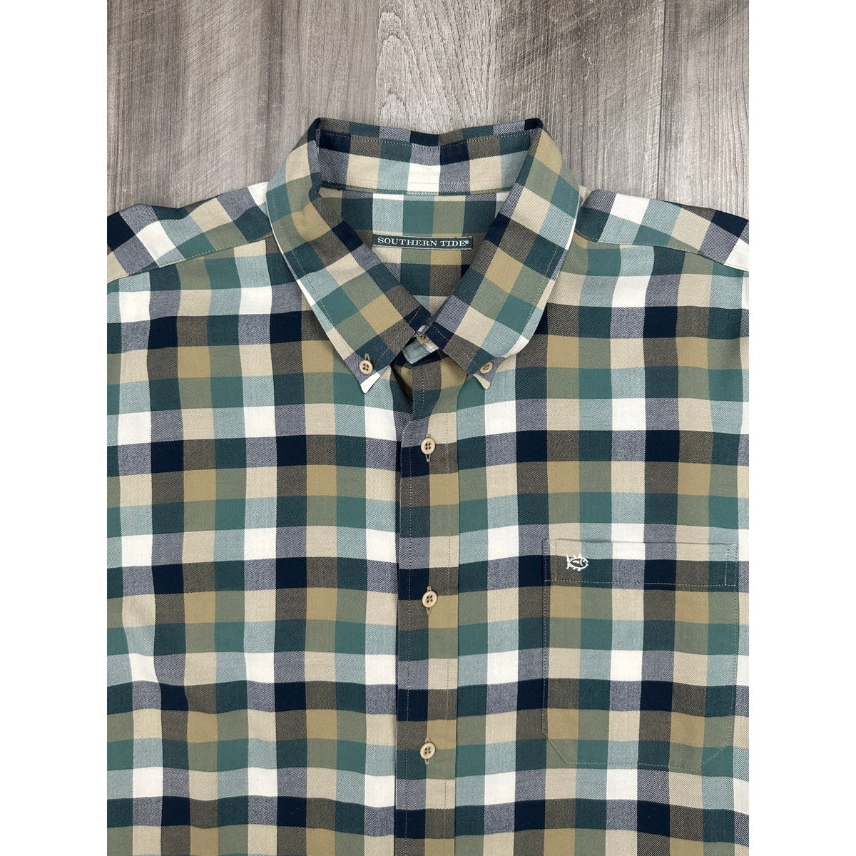 Southern Tide Haywood Checkered Brushed Intercoastal Long Sleeve Button Down Shirt — Size XL // Preowned