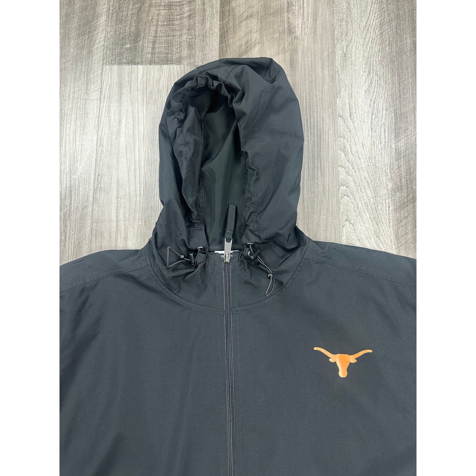 Champion Texas Longhorns Full Zip Rain Hoodie in Black — Size XL // Preowned