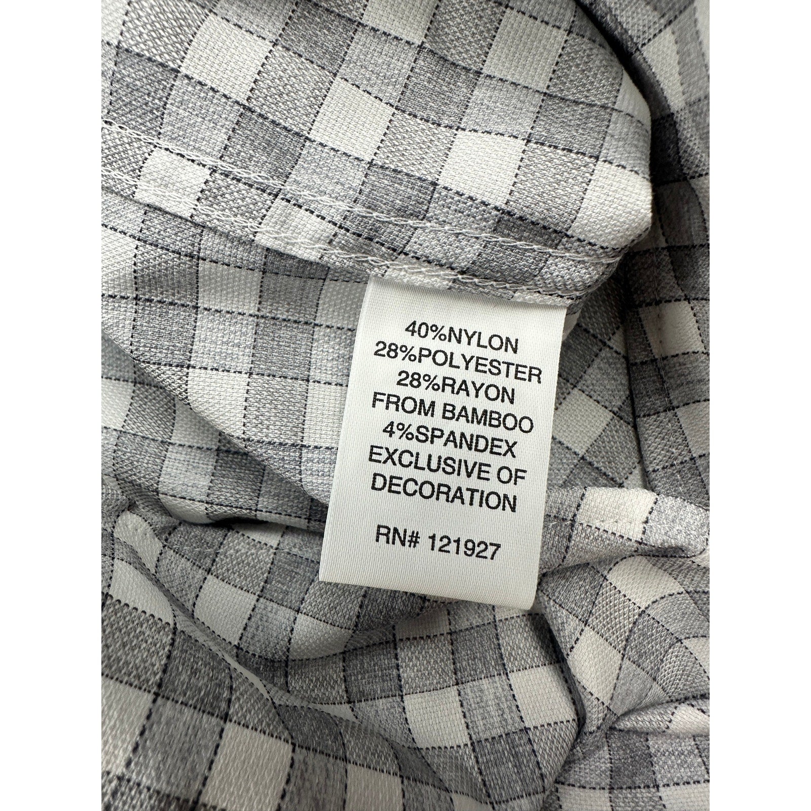 Johnnie-O Allworth Performance Checkered Long Sleeve Button Down in Light Gray — Size XL