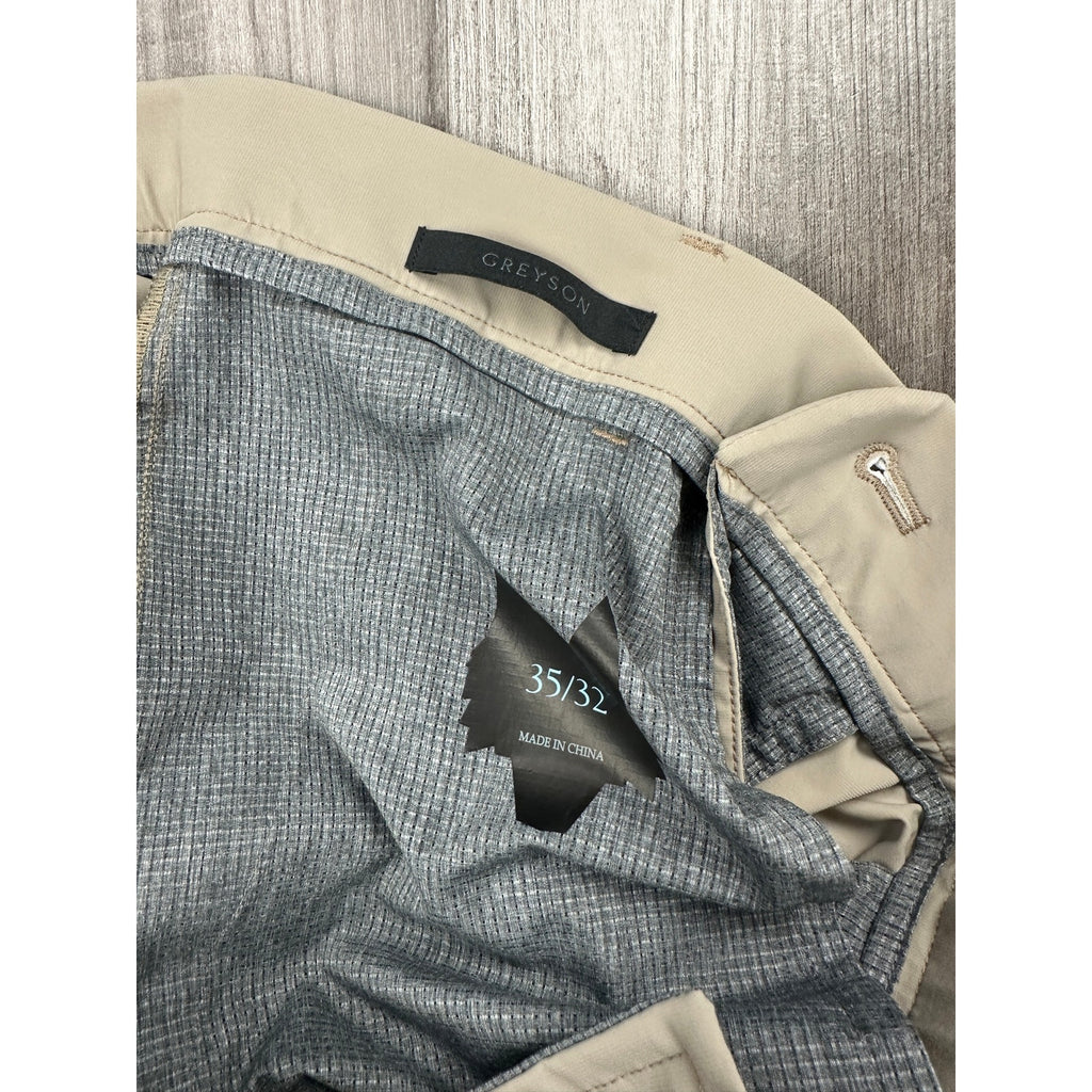 Greyson Montauk Performance Golf Chino Pants in Khaki — Size 35x32 // Preowned
