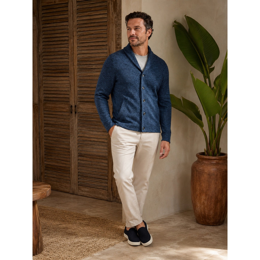 Tommy Bahama Granite Bay Shawl Cardigan in Blue Note — Size Medium