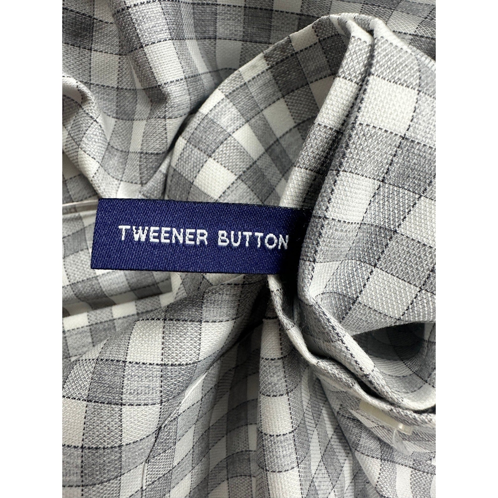 Johnnie-O Allworth Performance Checkered Long Sleeve Button Down in Light Gray — Size XL
