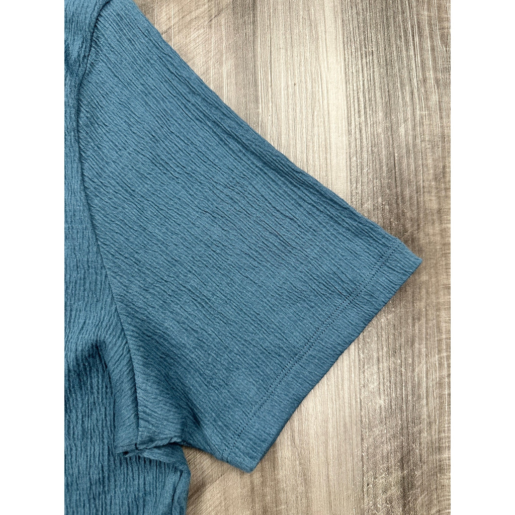 Robert Barakett Basil Road Short Sleeve Open Collar Polo in Ocean View — Size XL