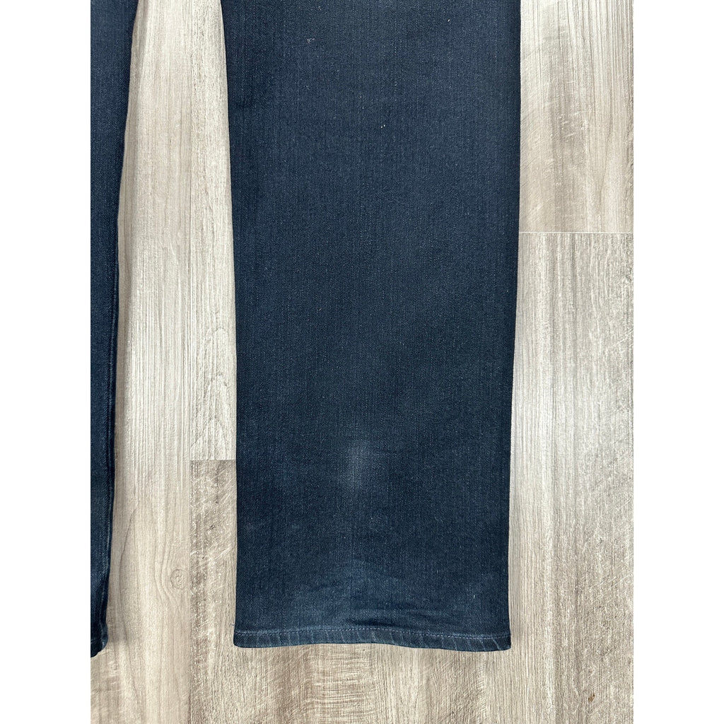 AG Adriano Goldschmied The Matchbox Slim Straight Jeans in Dark Blue Stone Wash — Size 40 // Preowned