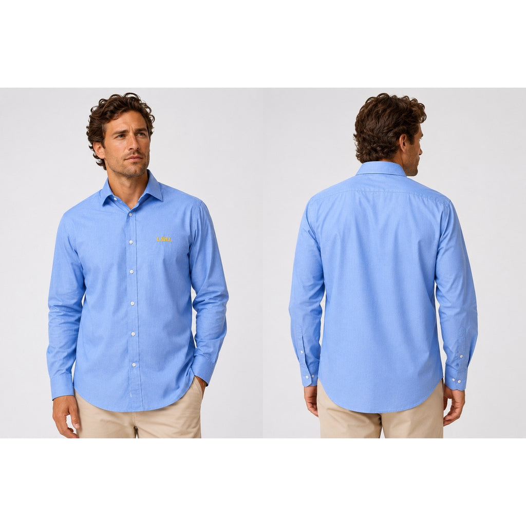 Thomas Dean LSU Tigers Collegiate Long Sleeve Button Down in Light Blue — Size Medium // Preowned