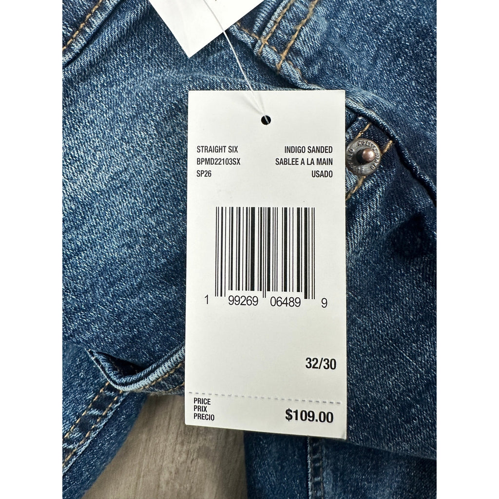Buffalo David Bitton Straight Six Stretch Jeans in Indigo Sanded — Size 32x30