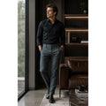 BYLT Executive Windowpane Chino Performance Pants in Dark Charcoal — Size 31