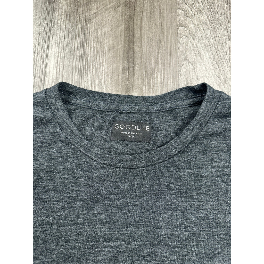 GoodLife Long Sleeve Crew Neck Tee in Heather Charcoal — Size Large