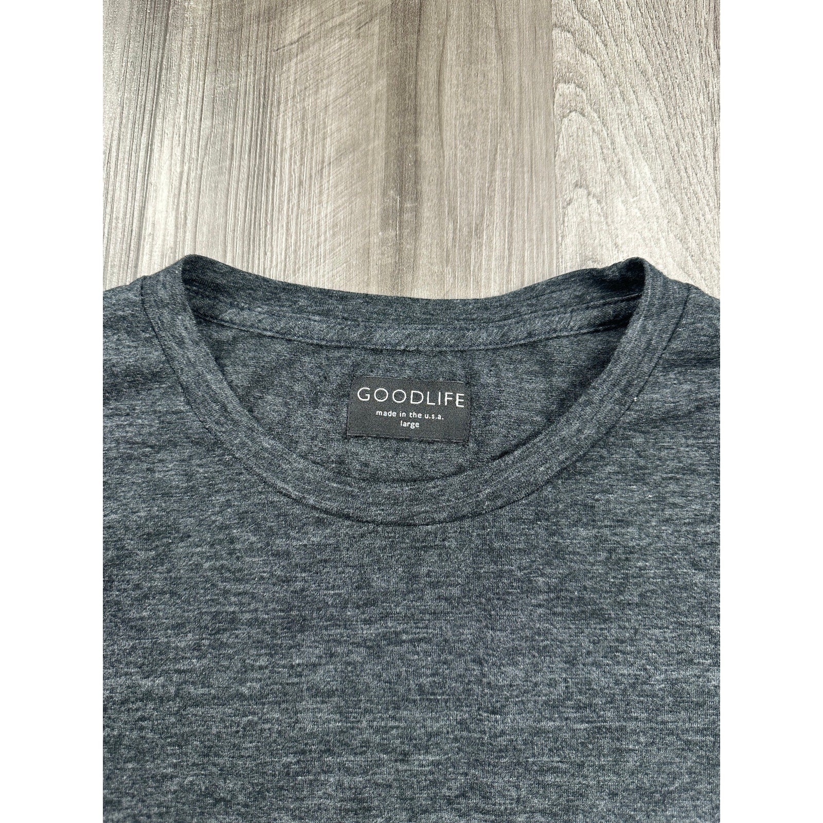GoodLife Long Sleeve Crew Neck Tee in Heather Charcoal — Size Large