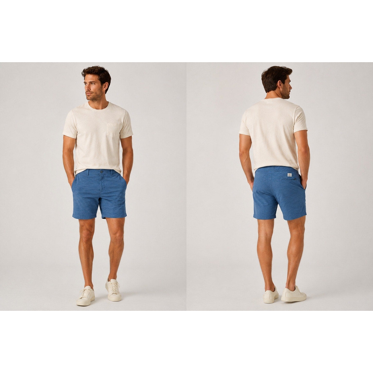 Faherty All Day Hybrid Drawstring Shorts in Navy — Size 38 // Preowned