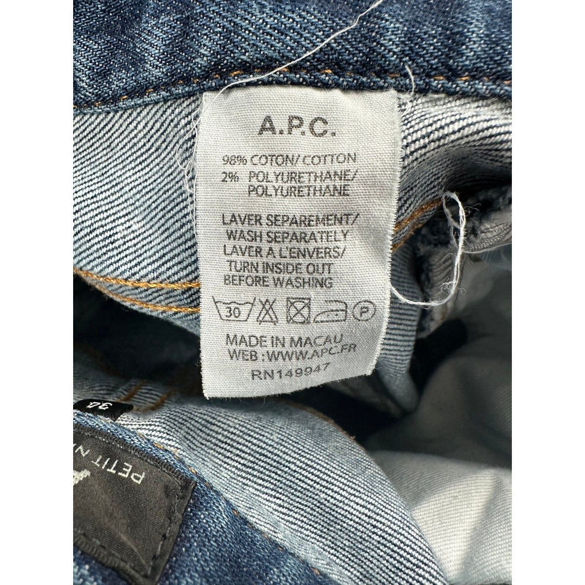 A.P.C. Petit New Standard Modern Slim Straight Jeans — Size 34 // Preowned