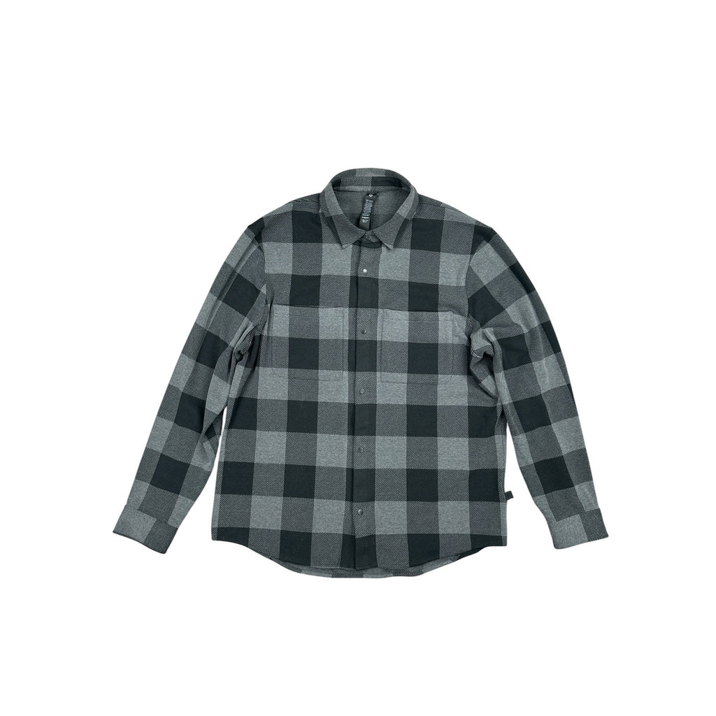 Lululemon Mason's Peak Soft Flannel Overshirt in Gray, Black — Size XL // Preowned