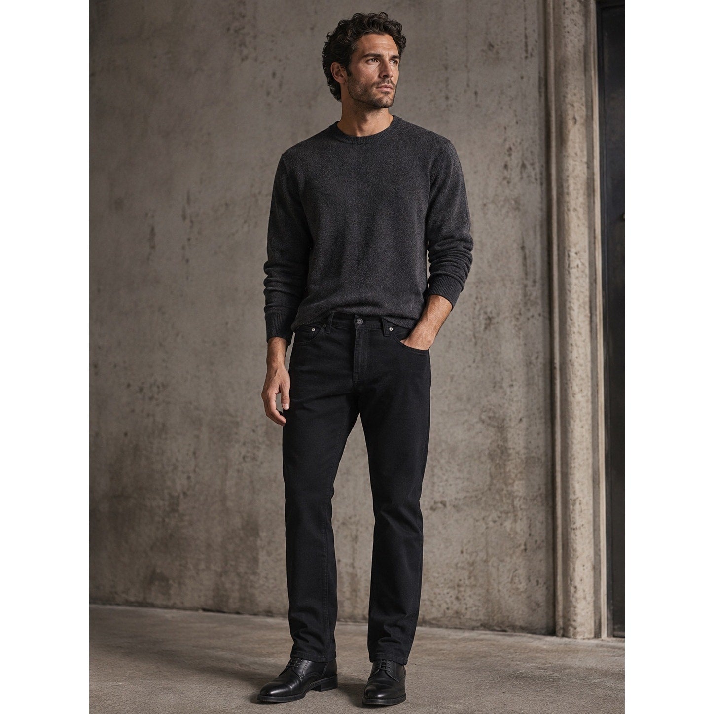 AG Adriano Goldschmied Everett Slim Straight Pants in Black — Size 34x34 // Preowned