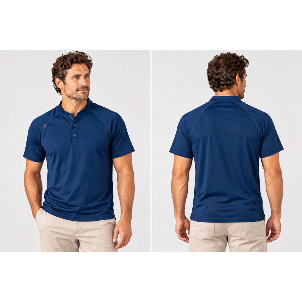 Rhone Mesh Knit Short Sleeve Performance Henley — Size Medium // Preowned