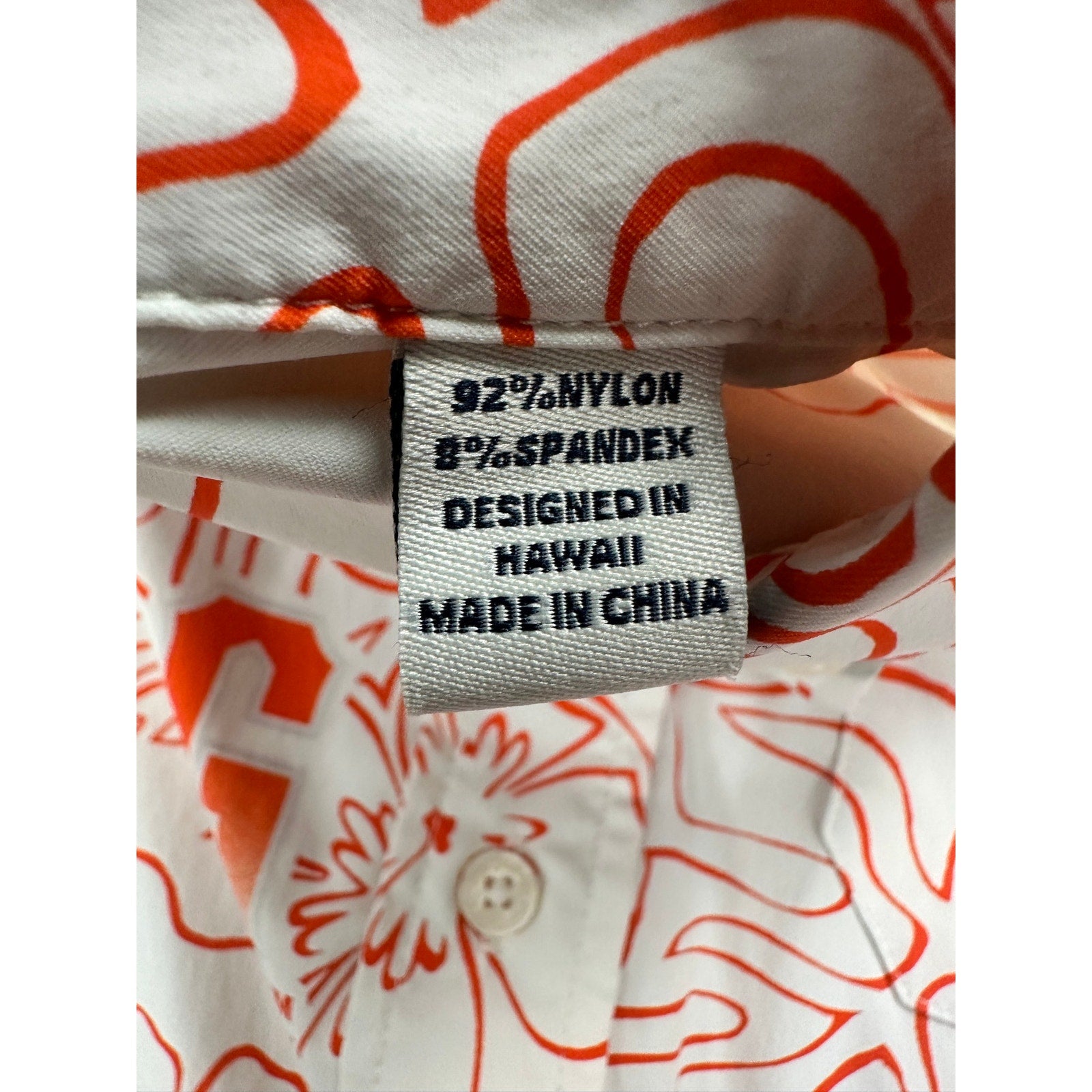 Reyn Spooner San Francisco Giants MLB Genuine Merchandise Hawaiian Short Sleeve in White, Orange and Grey — Size Medium // Preowned