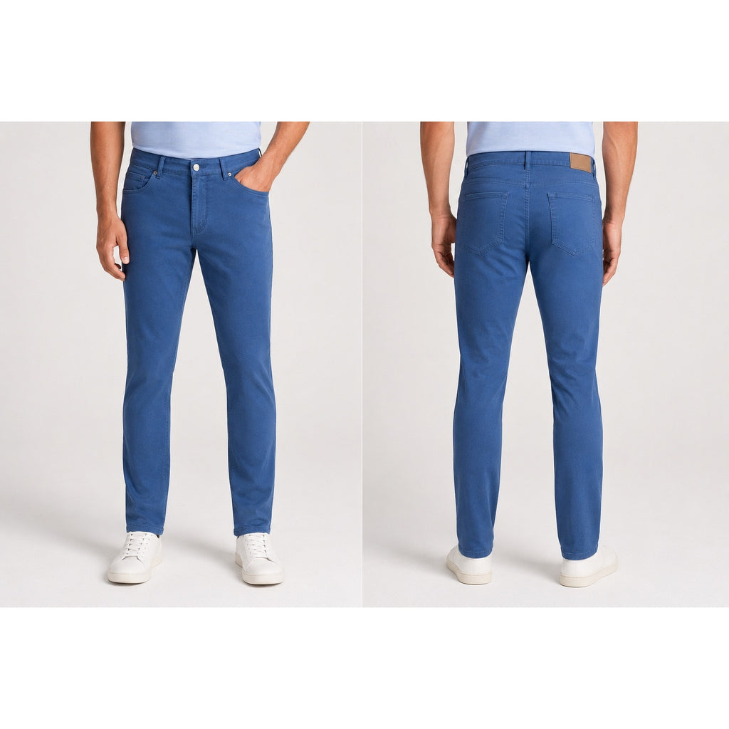 Peter Millar Signature Sateen Classic Fit 5 Pocket Pants in Blue — Size 40x32 // Preowned