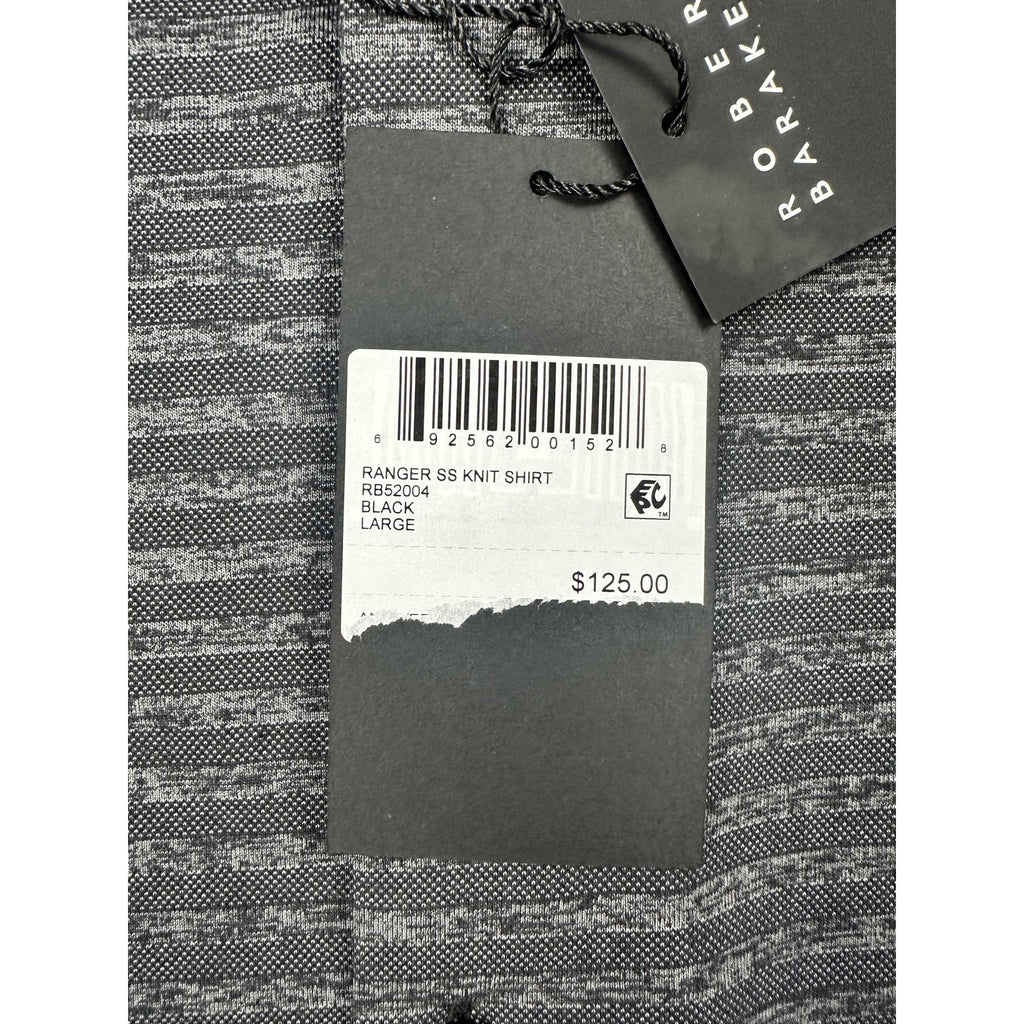Robert Barakett Ranger Short Sleeve Knit Shirt in Black, Gray — Size Large